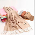 Cachecol Pashmina Unissex Liso 130g com Franjas